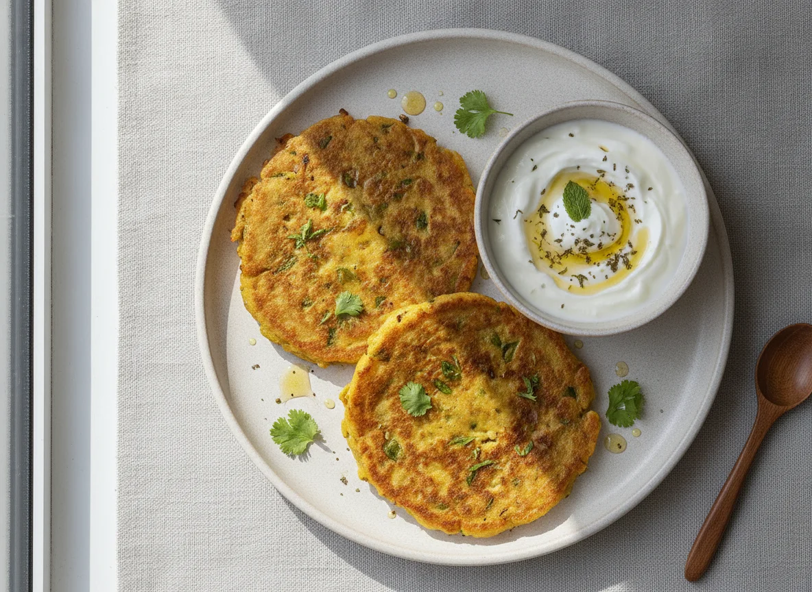 Besan Chilla with Curd photo