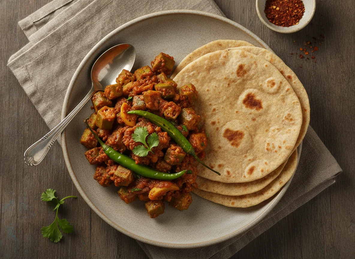 Bhindi Masala with Roti photo