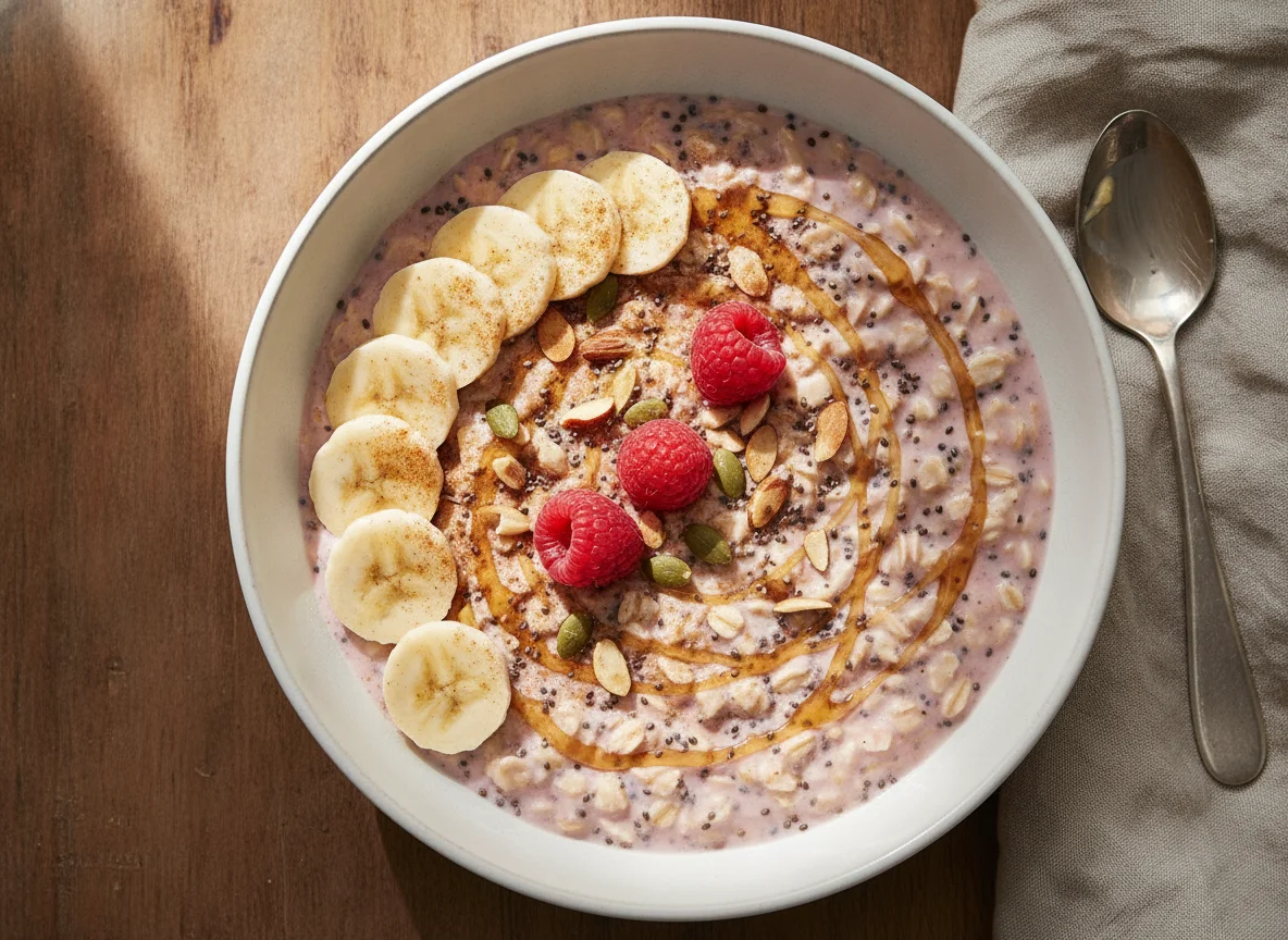Bircher Muesli with Yogurt and Banana photo