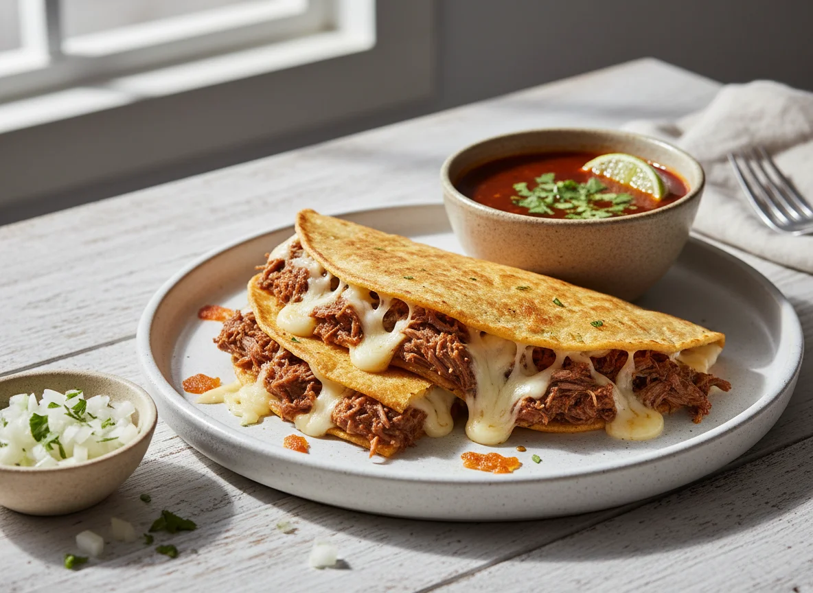 Birria Quesadilla with Consommé photo
