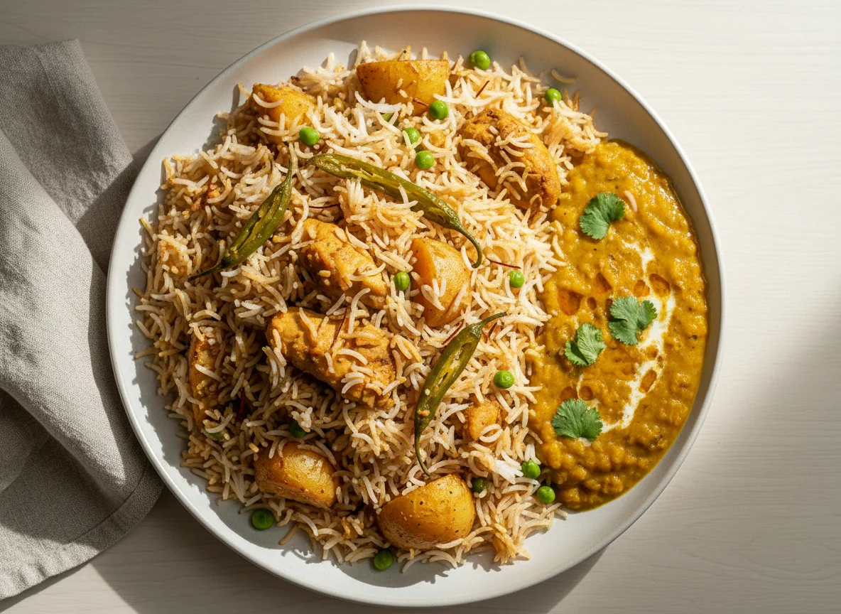 Biryani with Lentil Stew photo