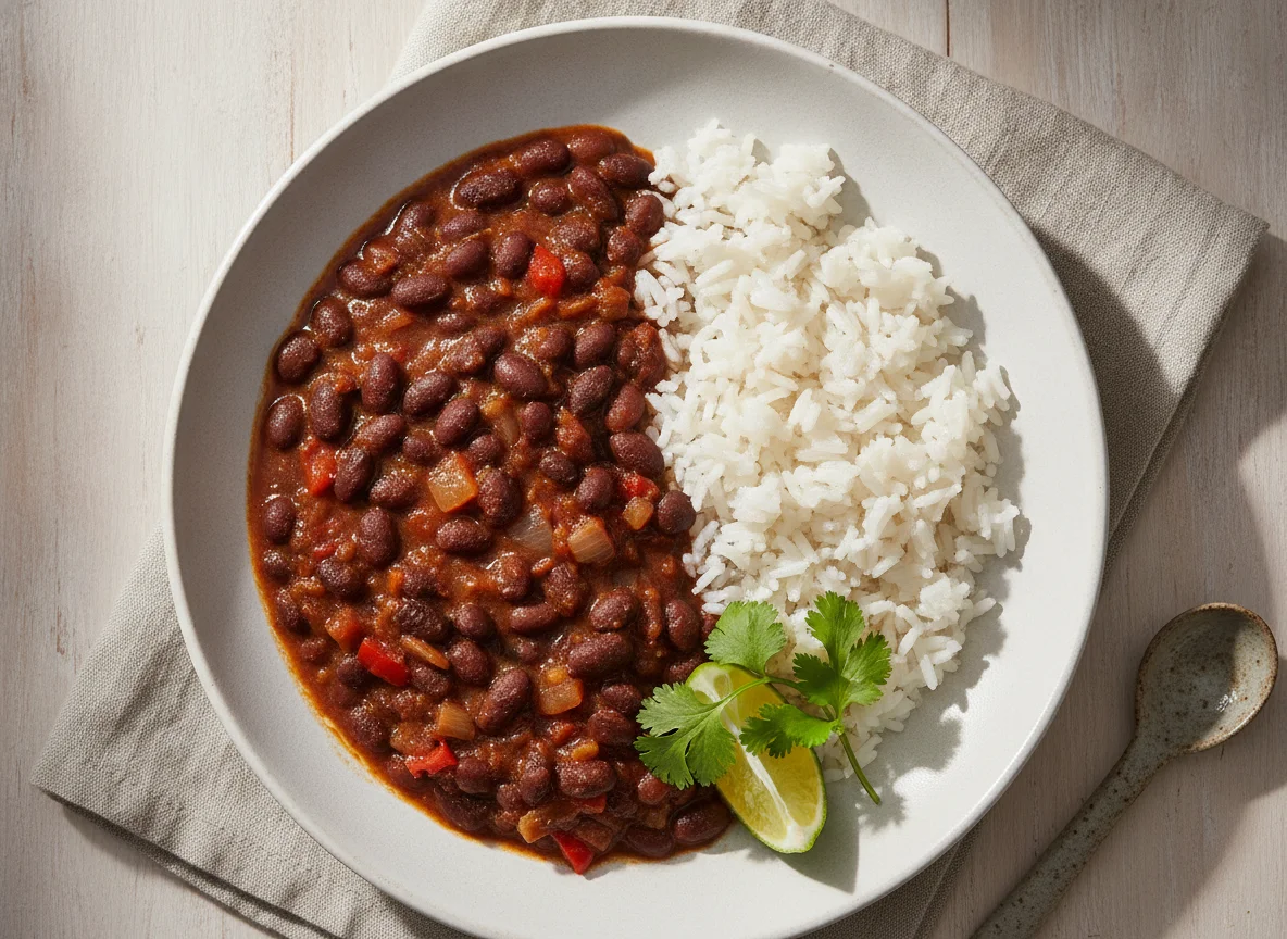 Black Bean Stew with White Rice photo