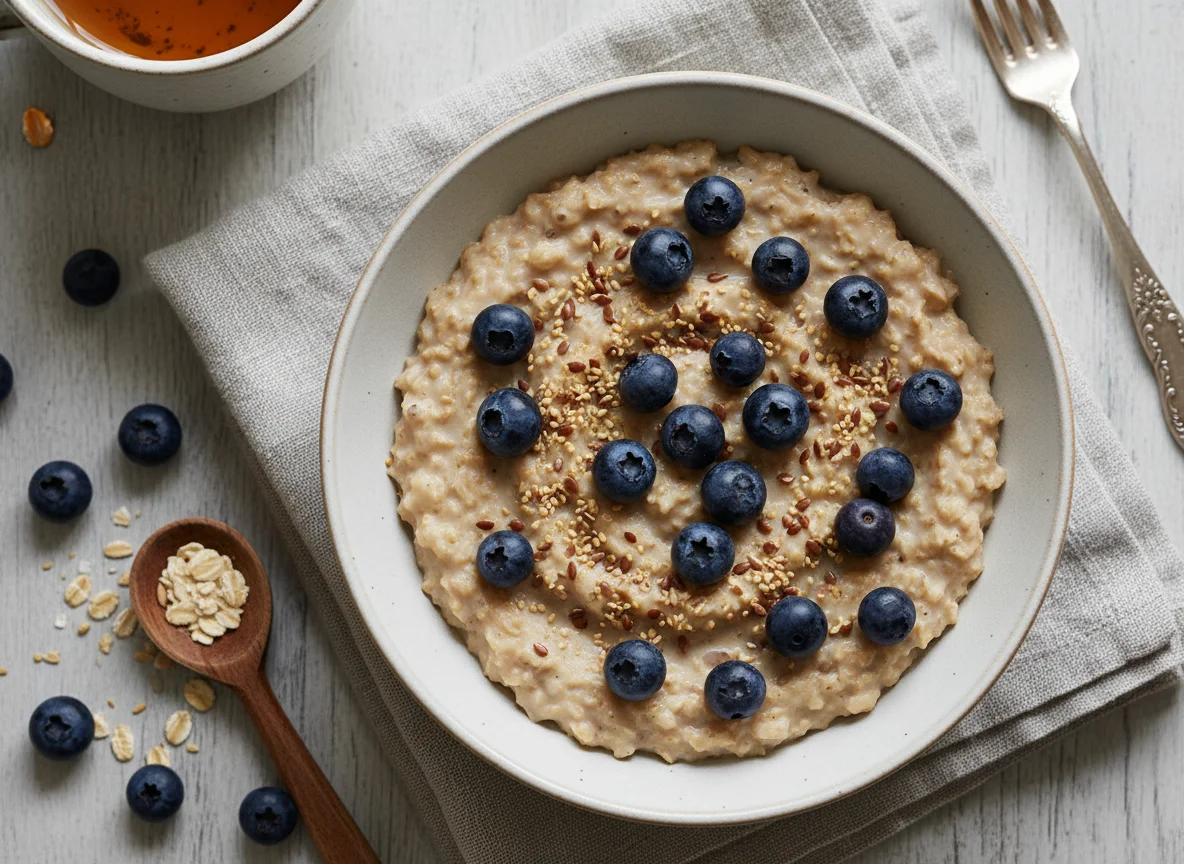 Blueberry and Flaxseed Porridge photo