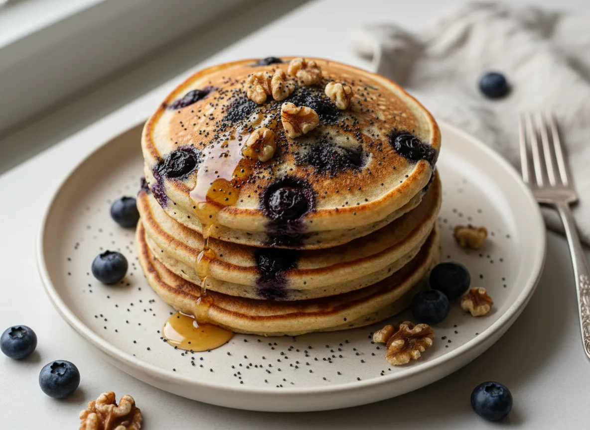 Blueberry and Walnut Pancake with Poppy Seeds photo
