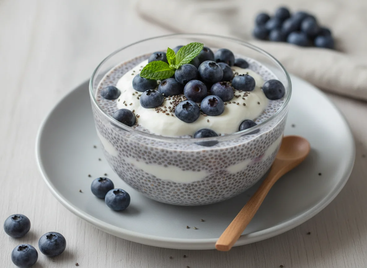 Blueberry Chia Seed Pudding with Yogurt photo