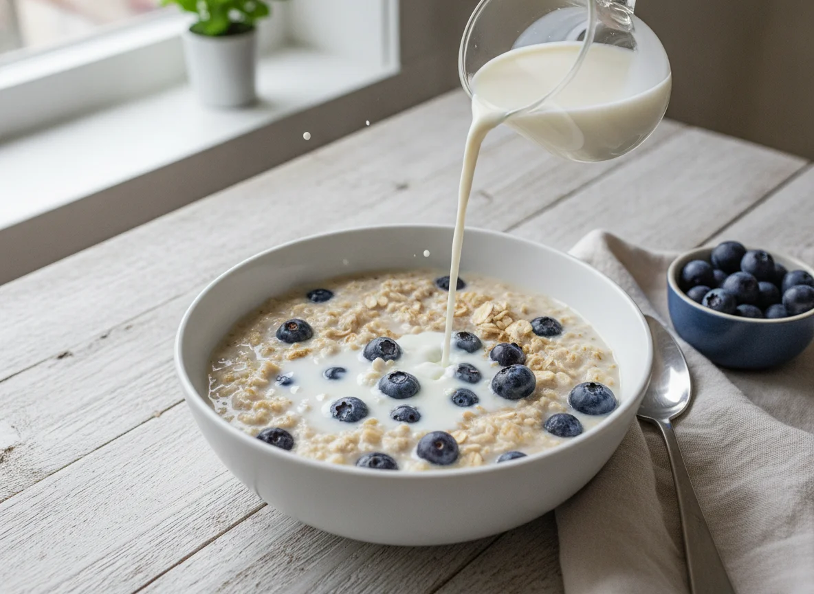Blueberry Oatmeal with Milk photo