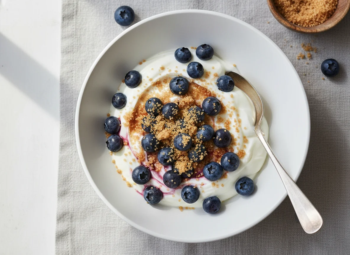 Blueberry Yogurt with Brown Sugar photo