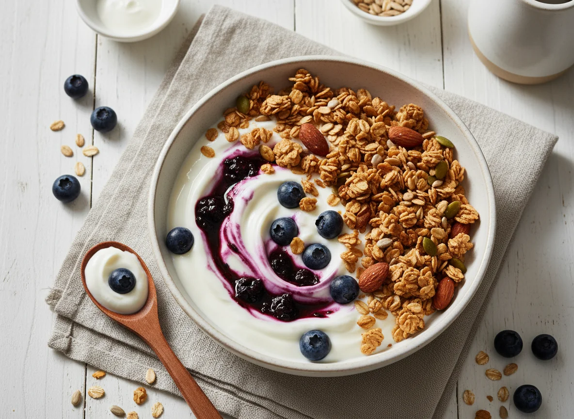 Blueberry Yogurt with Granola photo