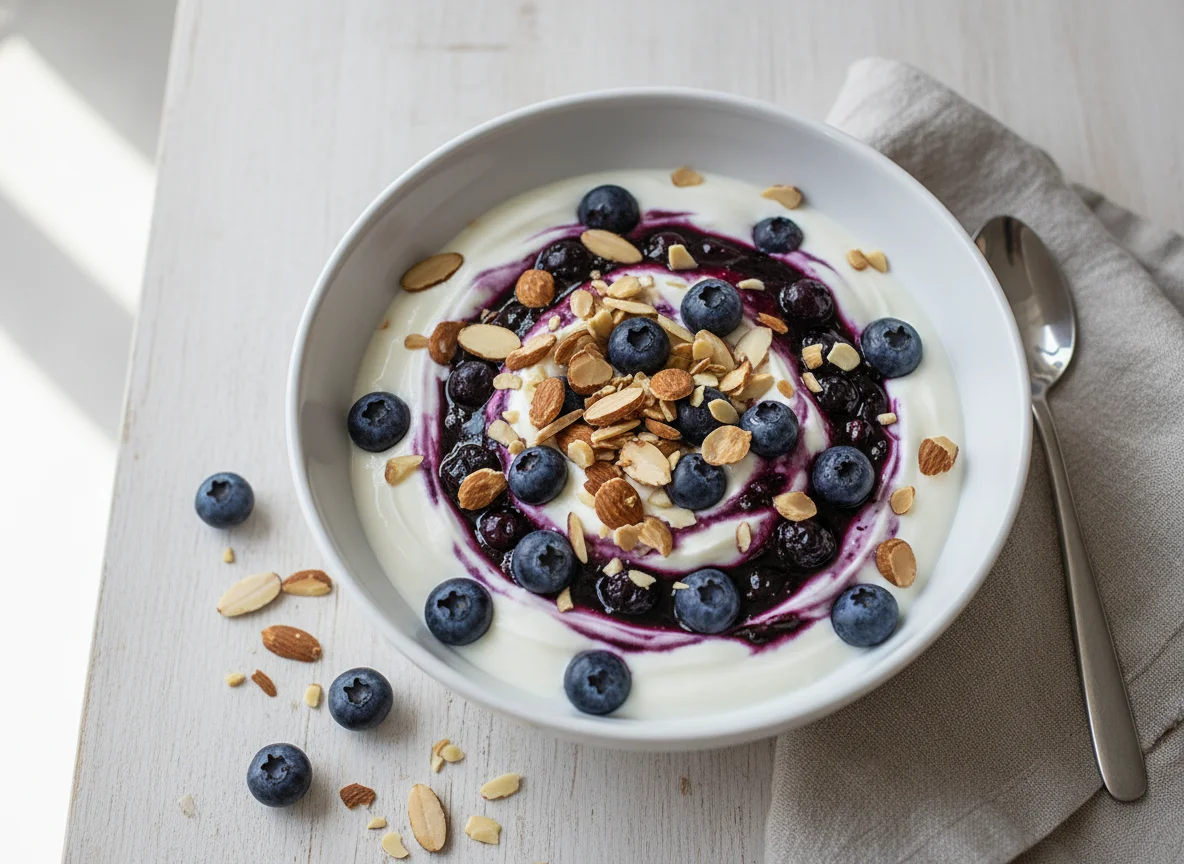 Blueberry Yogurt with Nuts photo