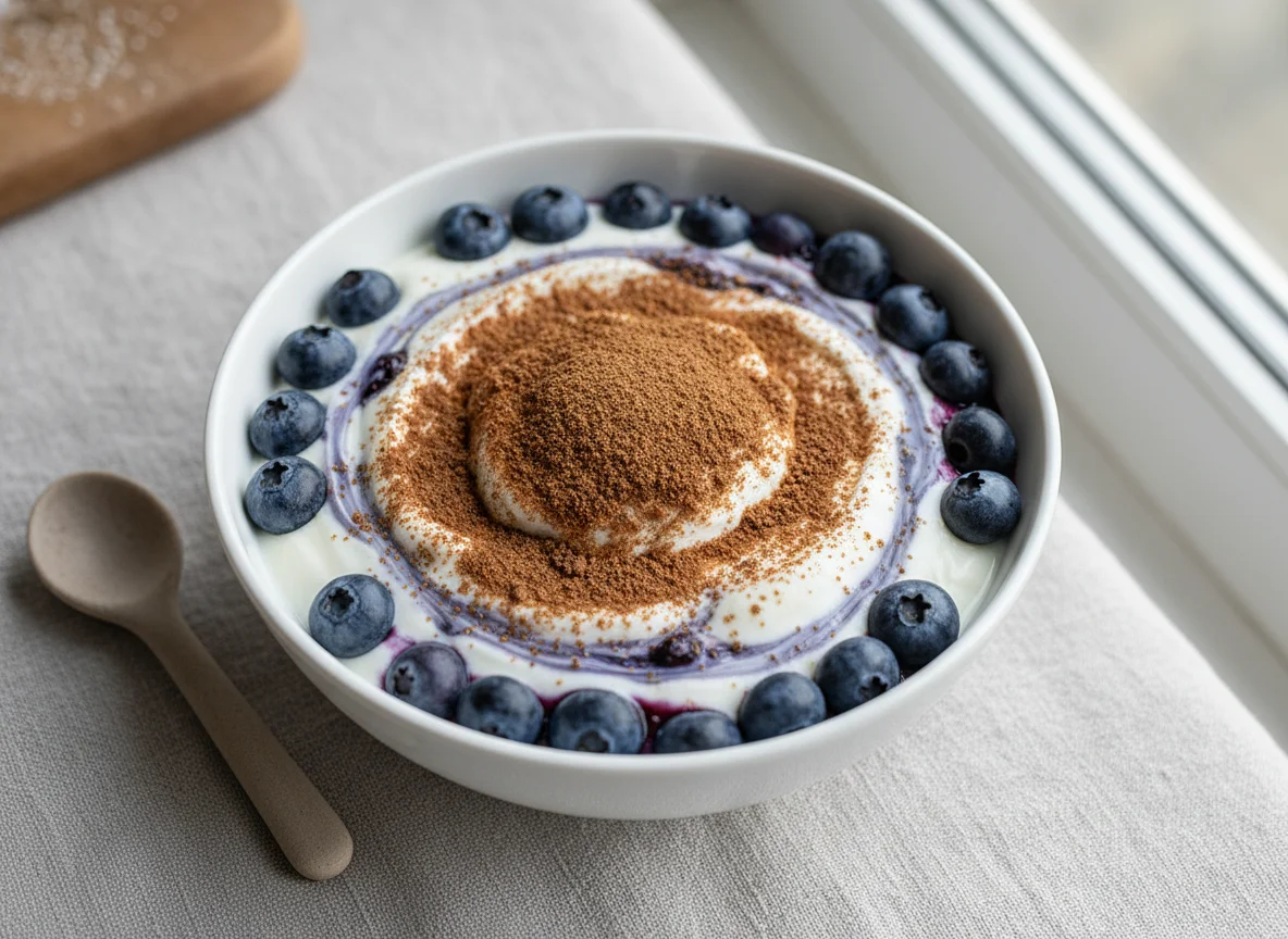 Blueberry Yogurt/Porridge with Topping photo