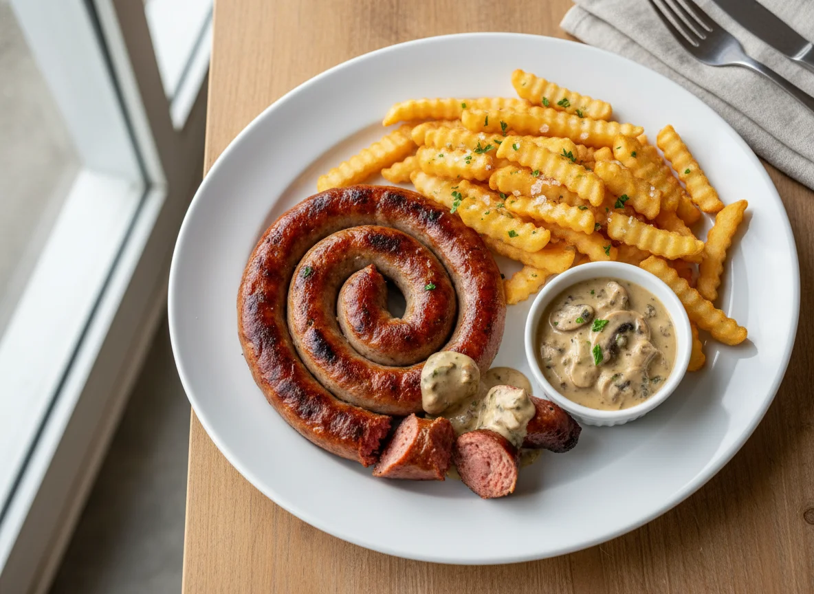 Boerewors with Chips and Sauce photo