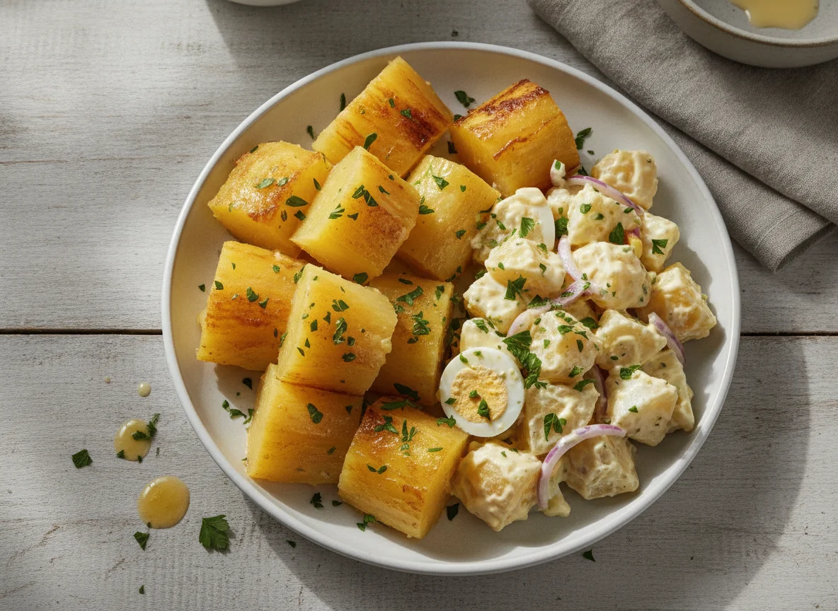 Boiled Cassava and Potato Salad photo