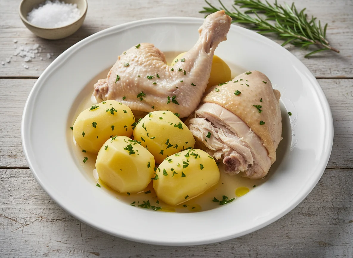 Boiled Chicken and Potatoes photo