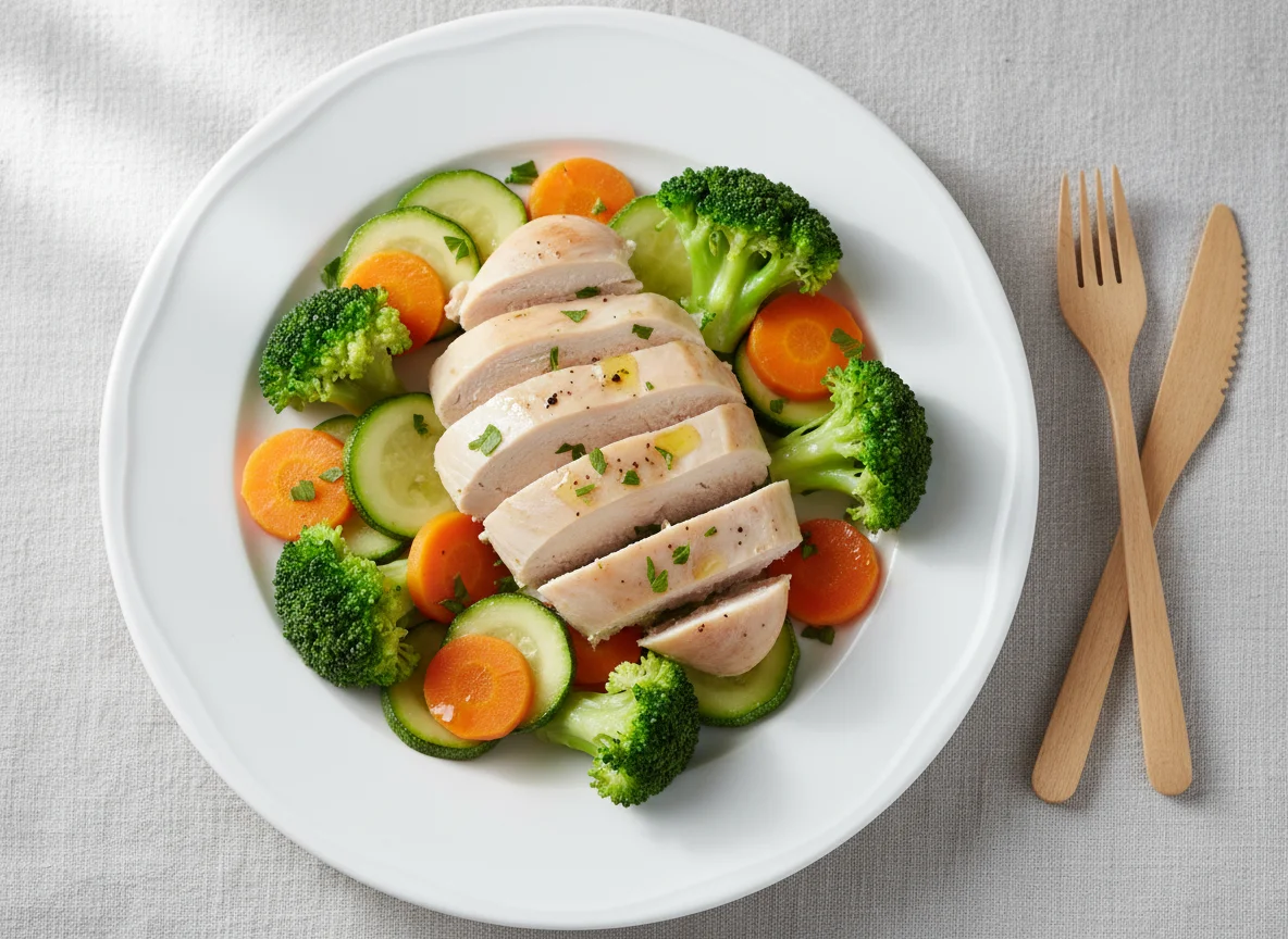 Boiled Chicken with Vegetables photo