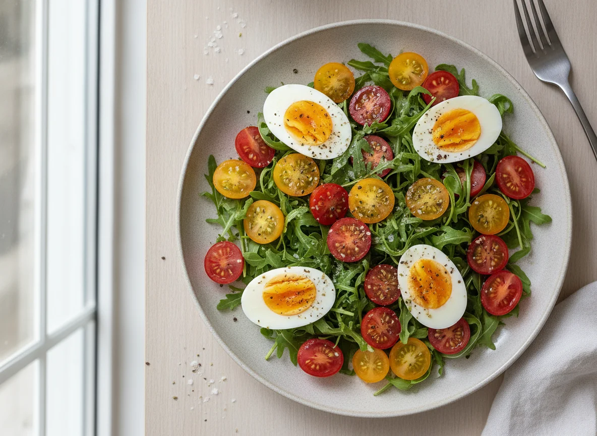 Boiled Egg and Tomato Salad photo