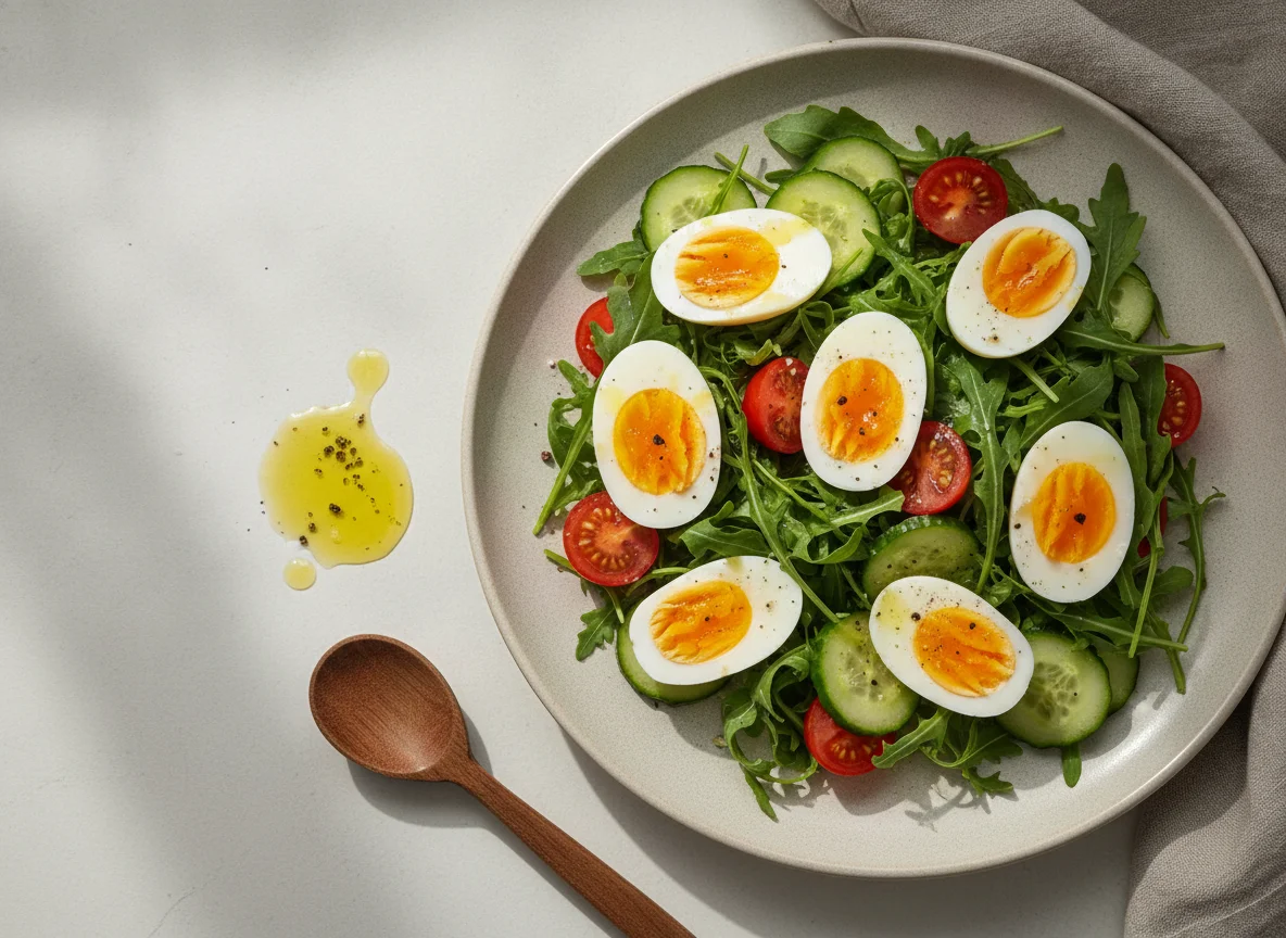 Boiled Egg Salad with Greens photo