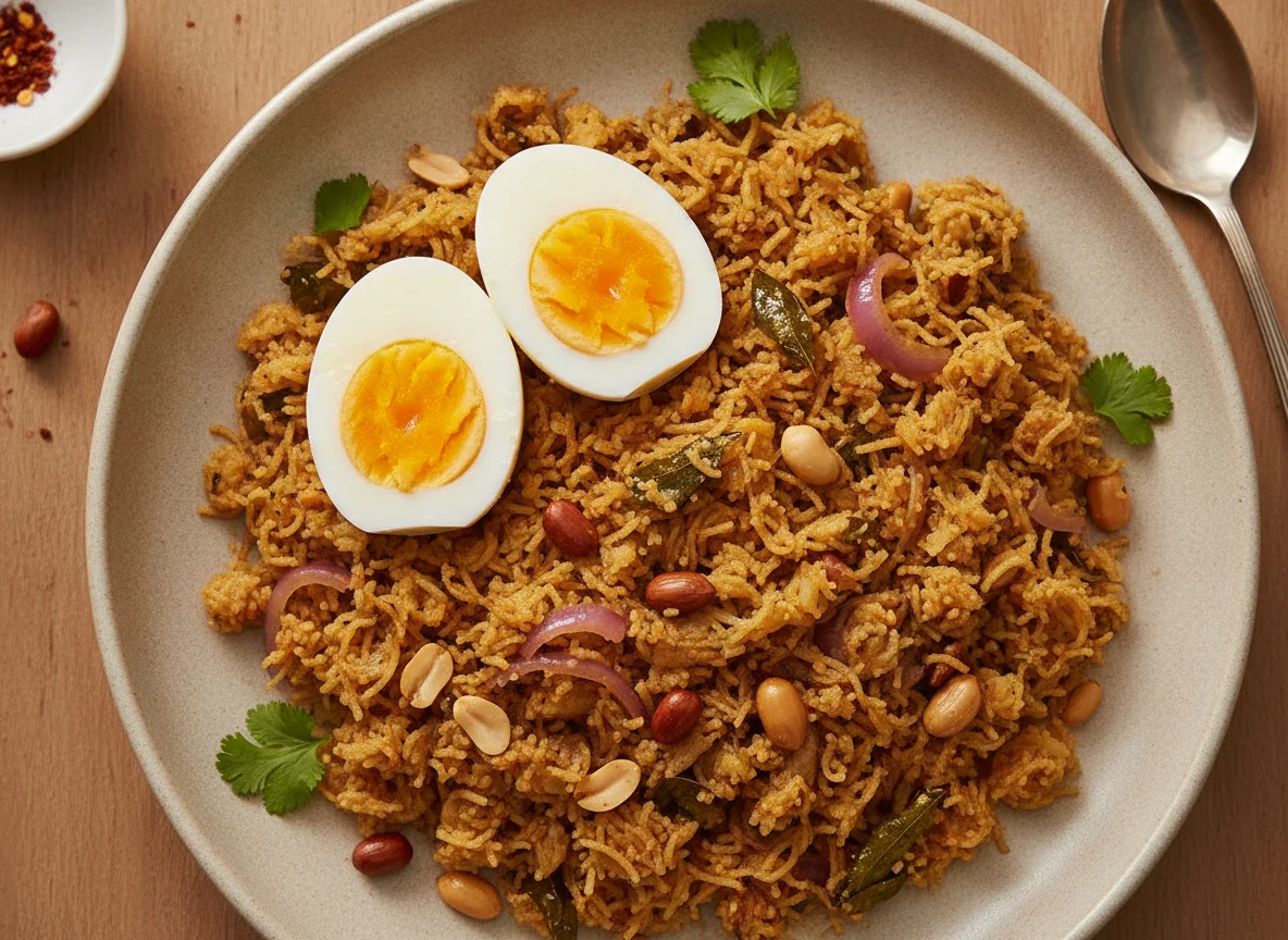 Boiled Eggs with Vermicelli Upma photo
