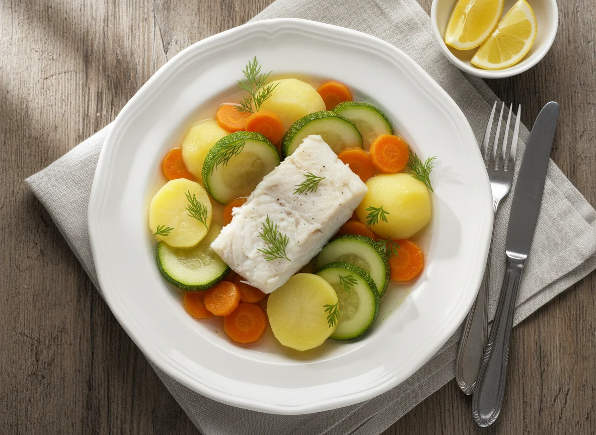 Boiled Fish with Vegetables photo