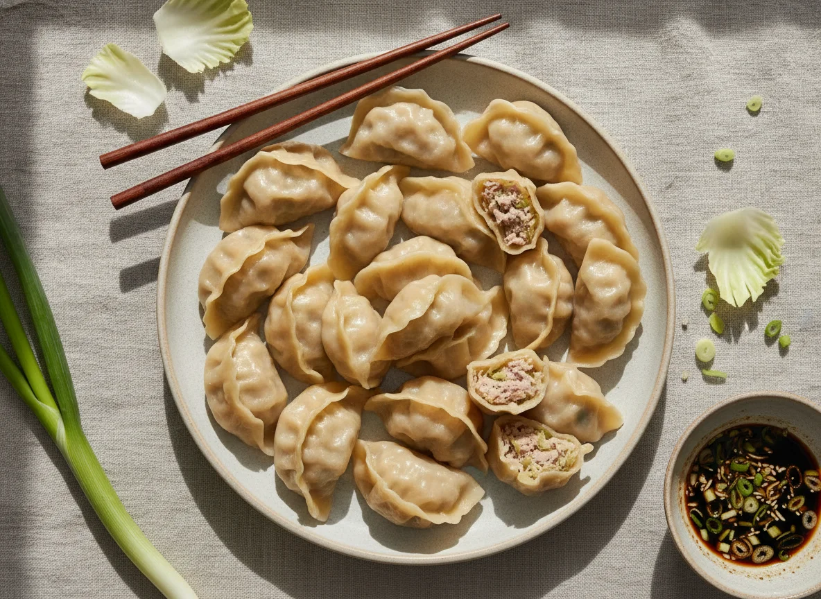 Boiled Pork and Cabbage Dumplings photo