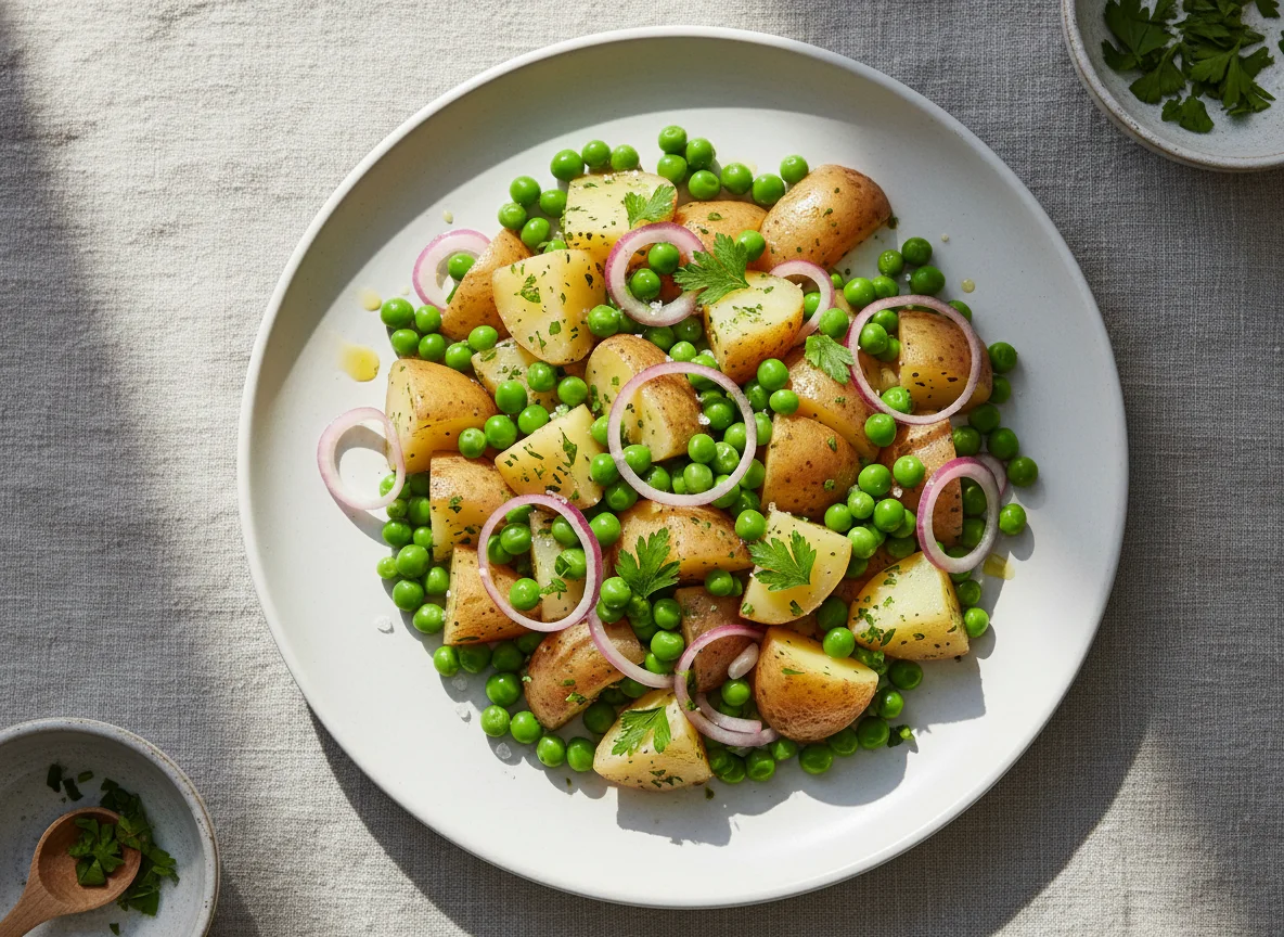Boiled Potato, Peas, and Red Onion photo