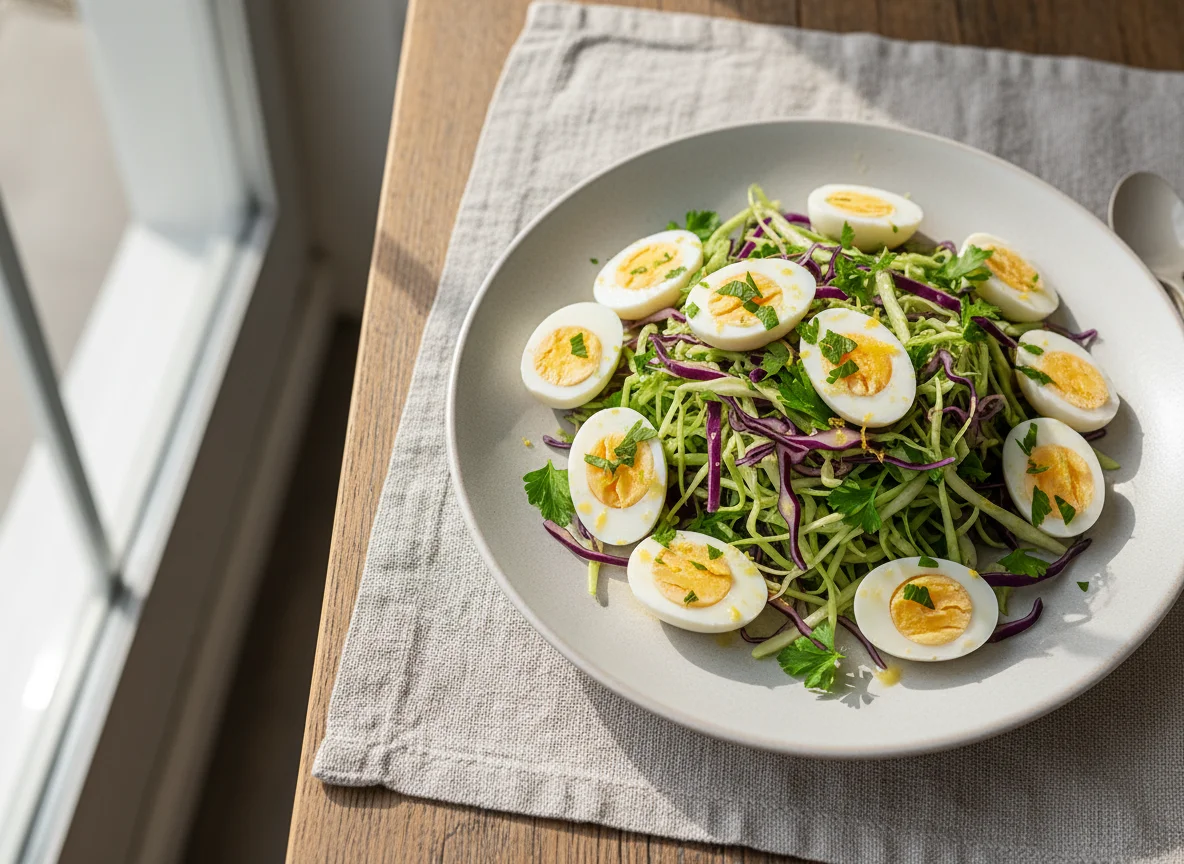 Boiled Quail Eggs with Cabbage photo