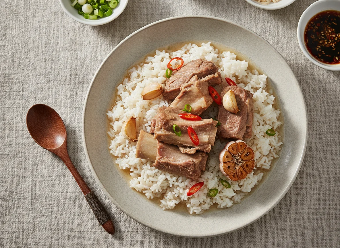 Boiled Rice with Pork Ribs photo