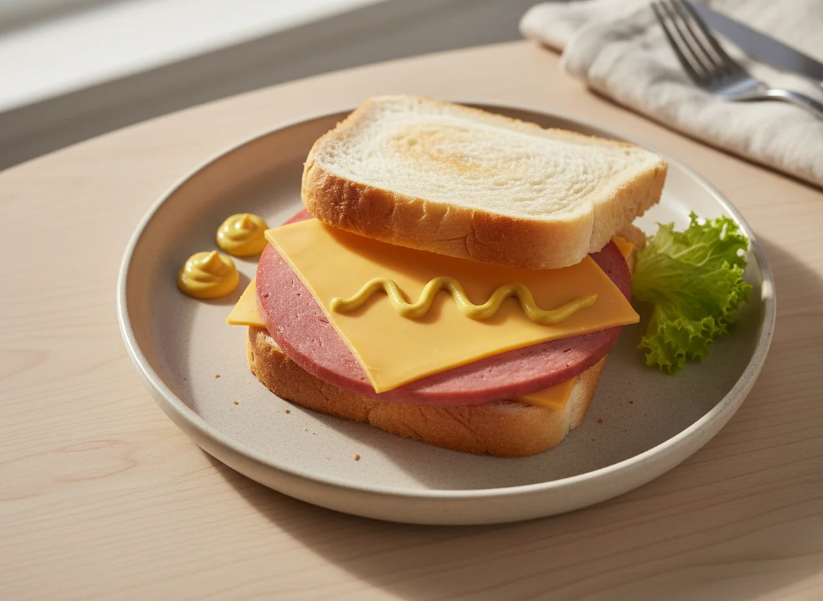 Bologna and Cheese Sandwich photo