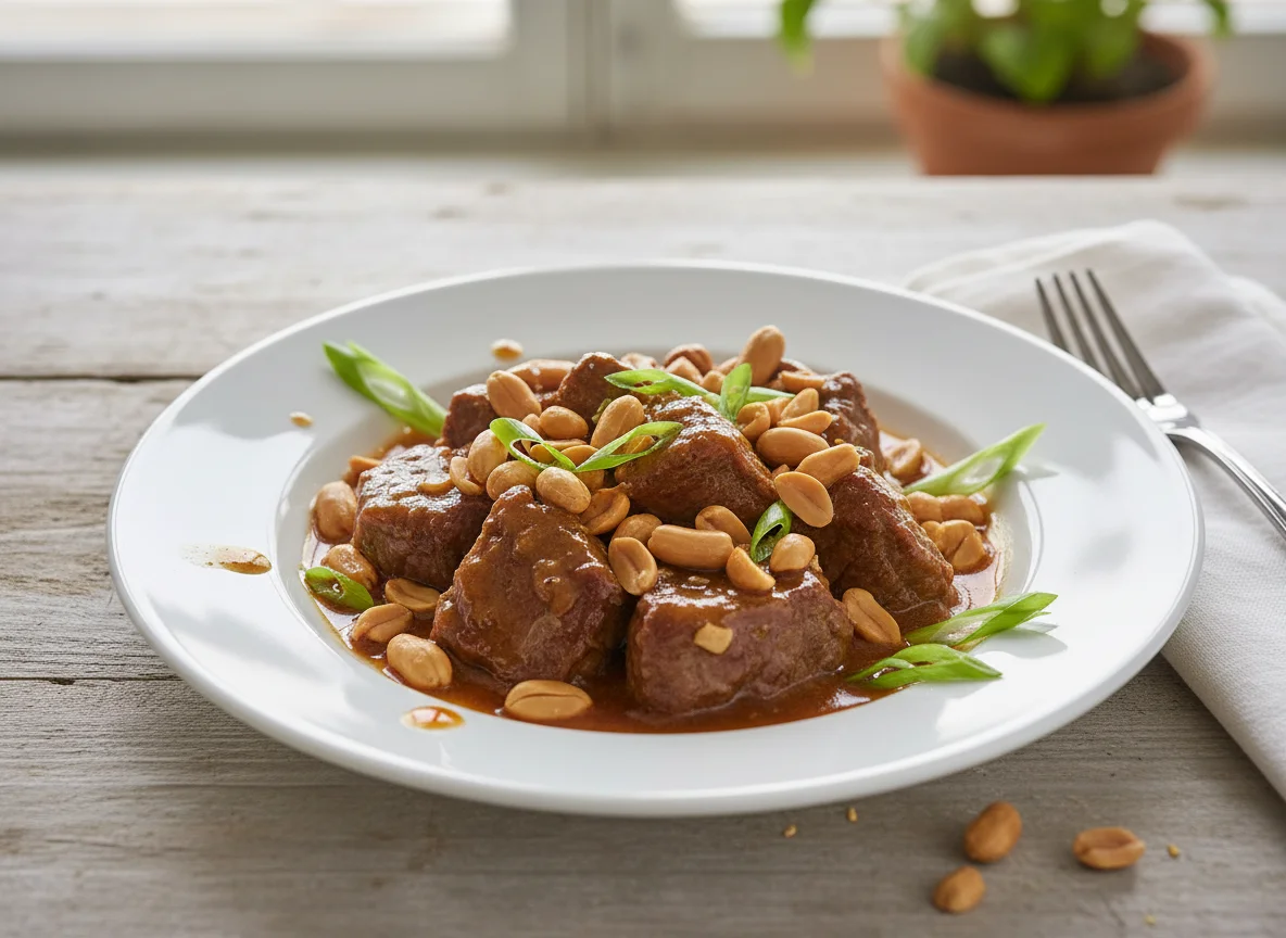 Braised Beef with Peanuts and Scallions photo