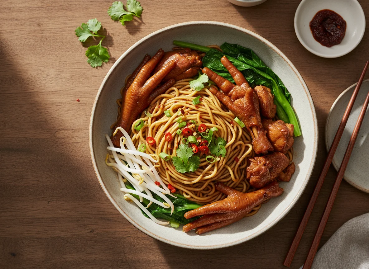 Braised Chicken Feet Noodles photo