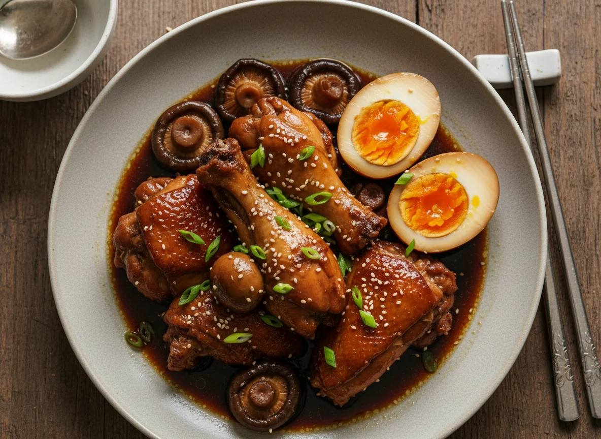 Braised Chicken with Mushrooms and Eggs photo