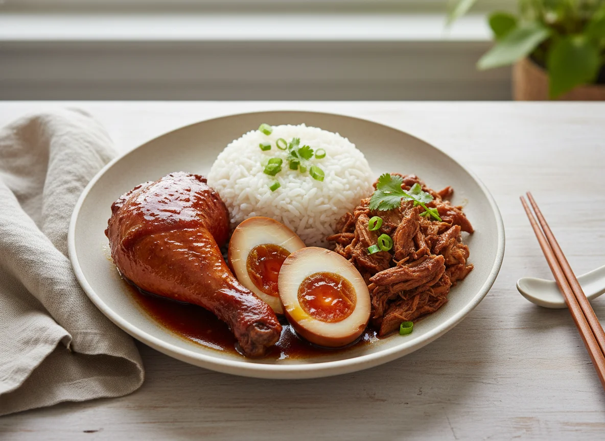 Braised Chicken with Rice and Egg photo