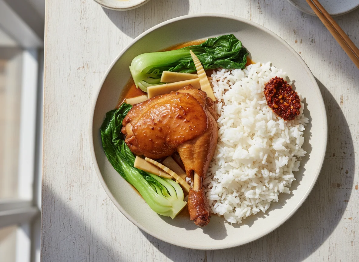 Braised Chicken with Vegetables and Rice photo