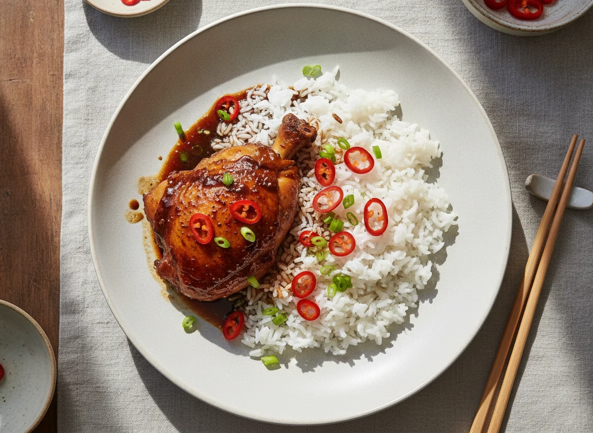 Braised Chicken with White Rice photo