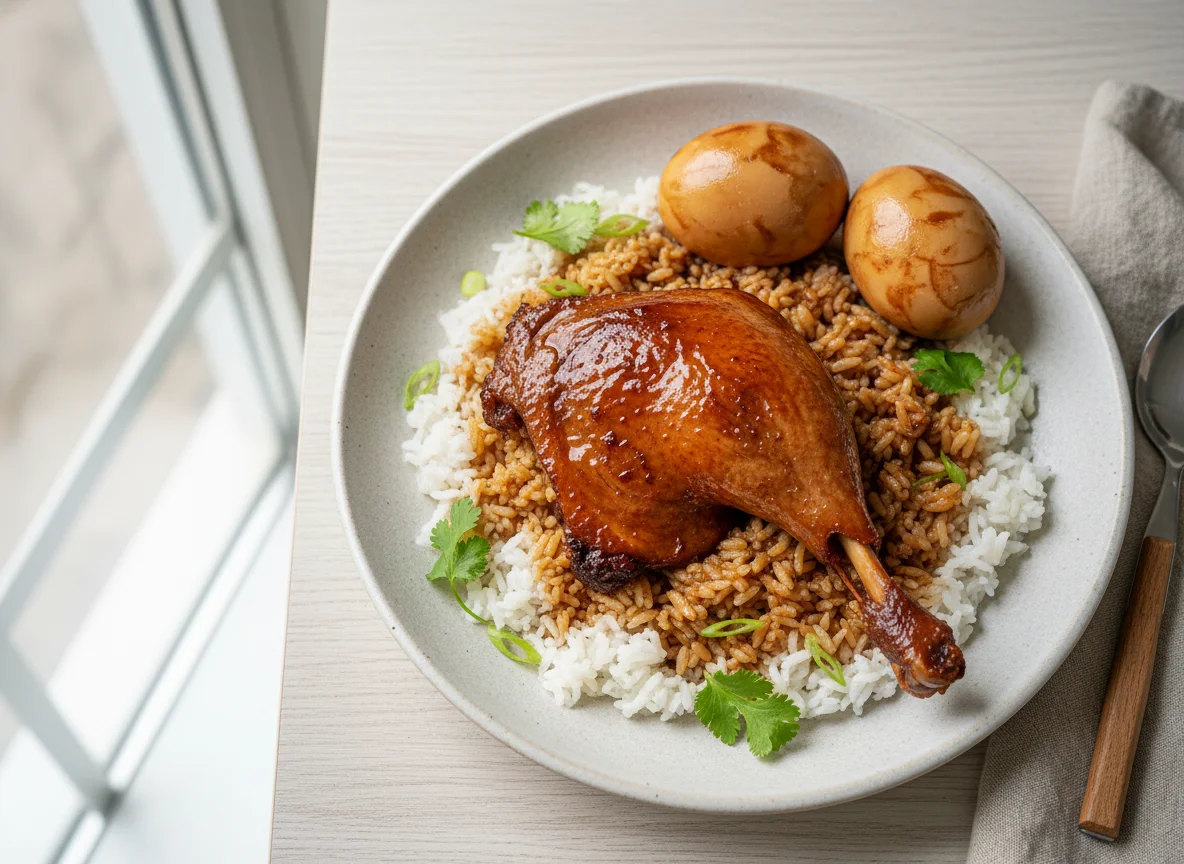 Braised Duck and Eggs with Rice photo