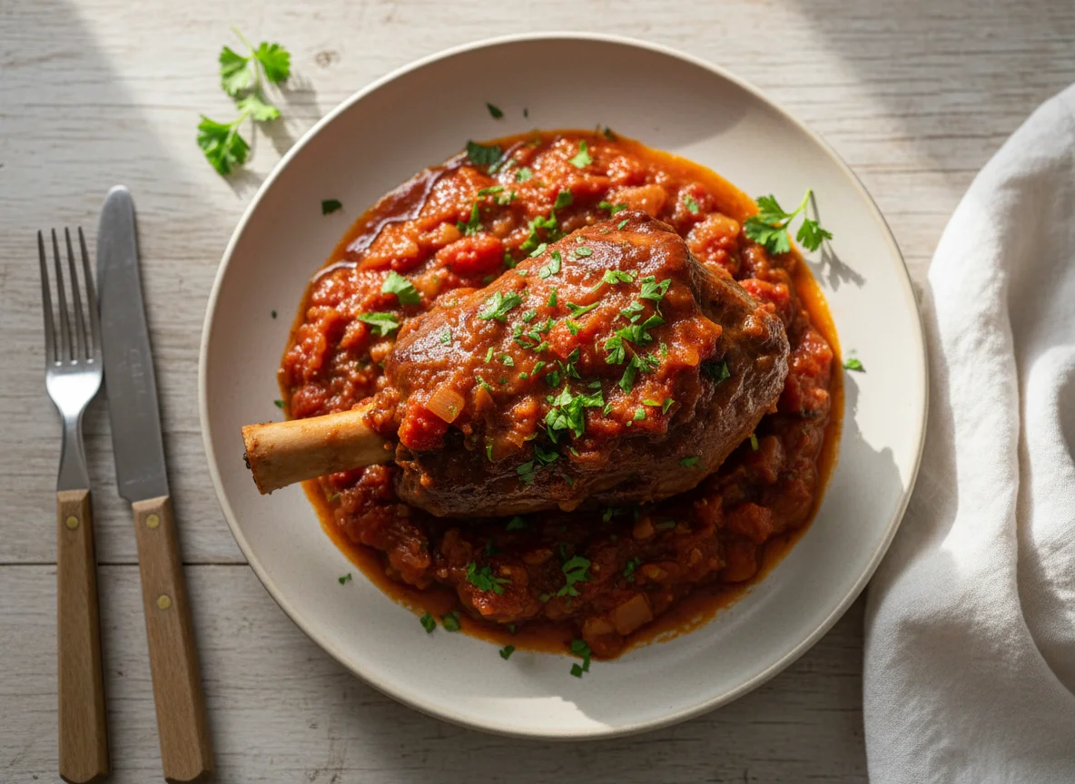 Braised Lamb Shank with Tomato Sauce photo