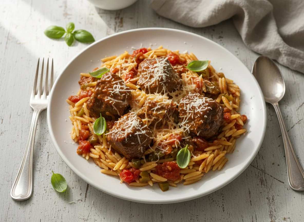 Braised Lamb with Orzo Pasta photo