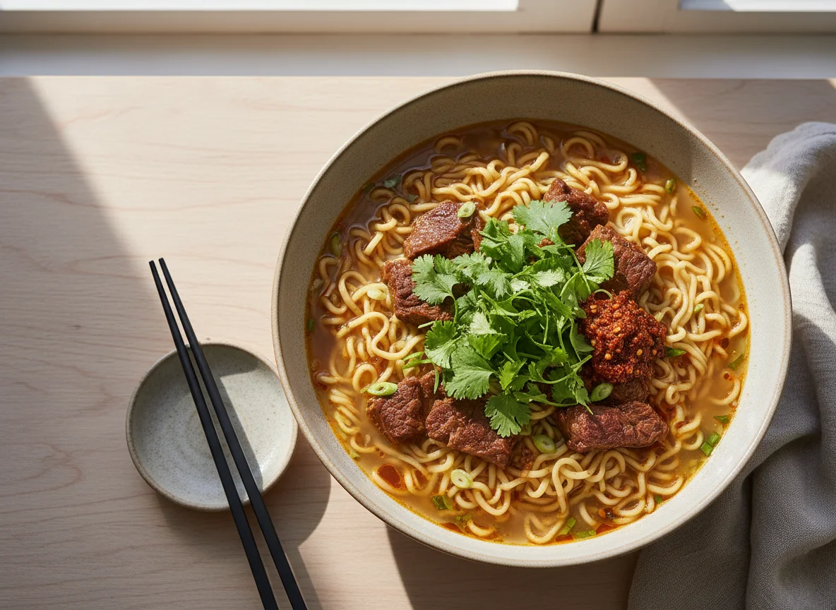 Braised Meat Noodles with Soup photo