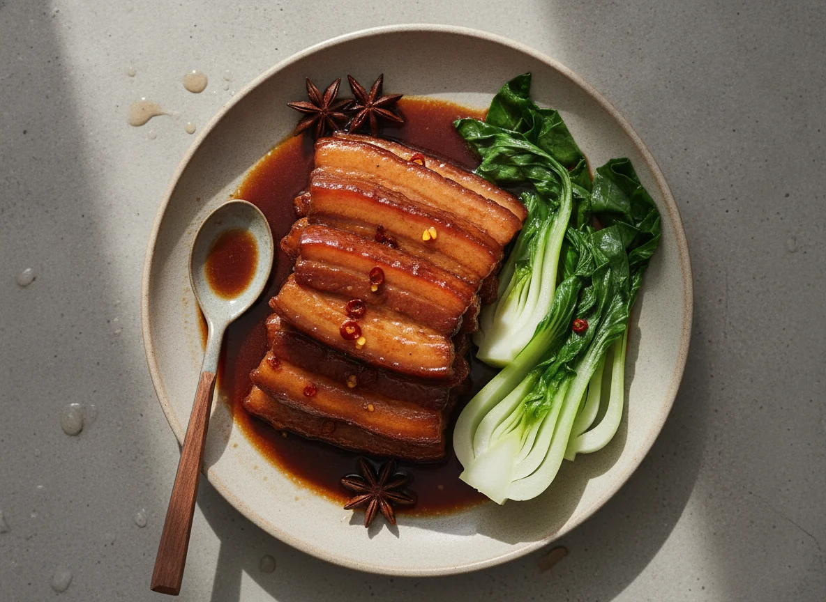 Braised Pork Belly with Bok Choy photo