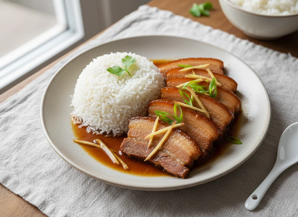 Braised Pork Belly with Ginger and Rice photo