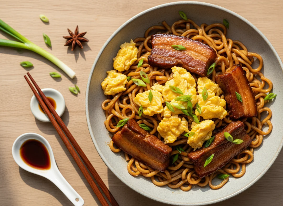 Braised Pork Belly with Noodles photo