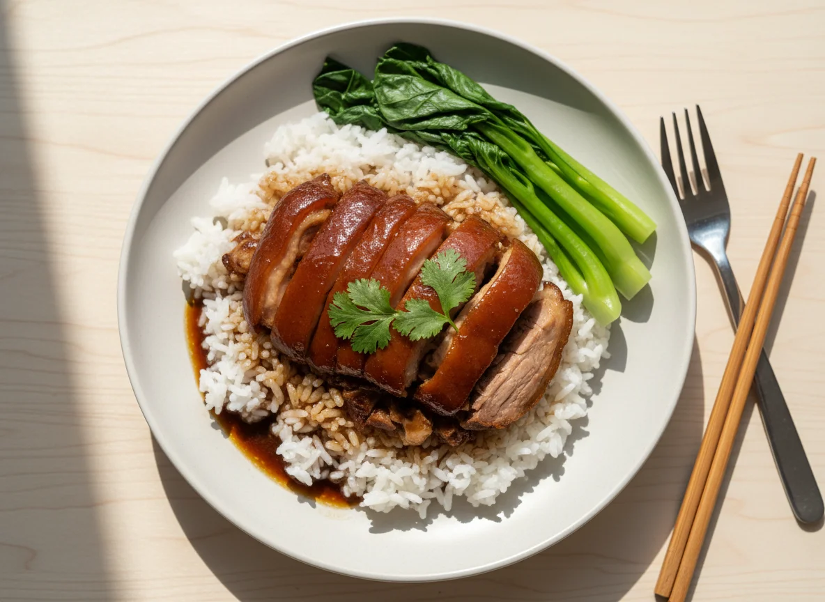 Braised Pork Leg with Rice (Khao Kha Mu) photo
