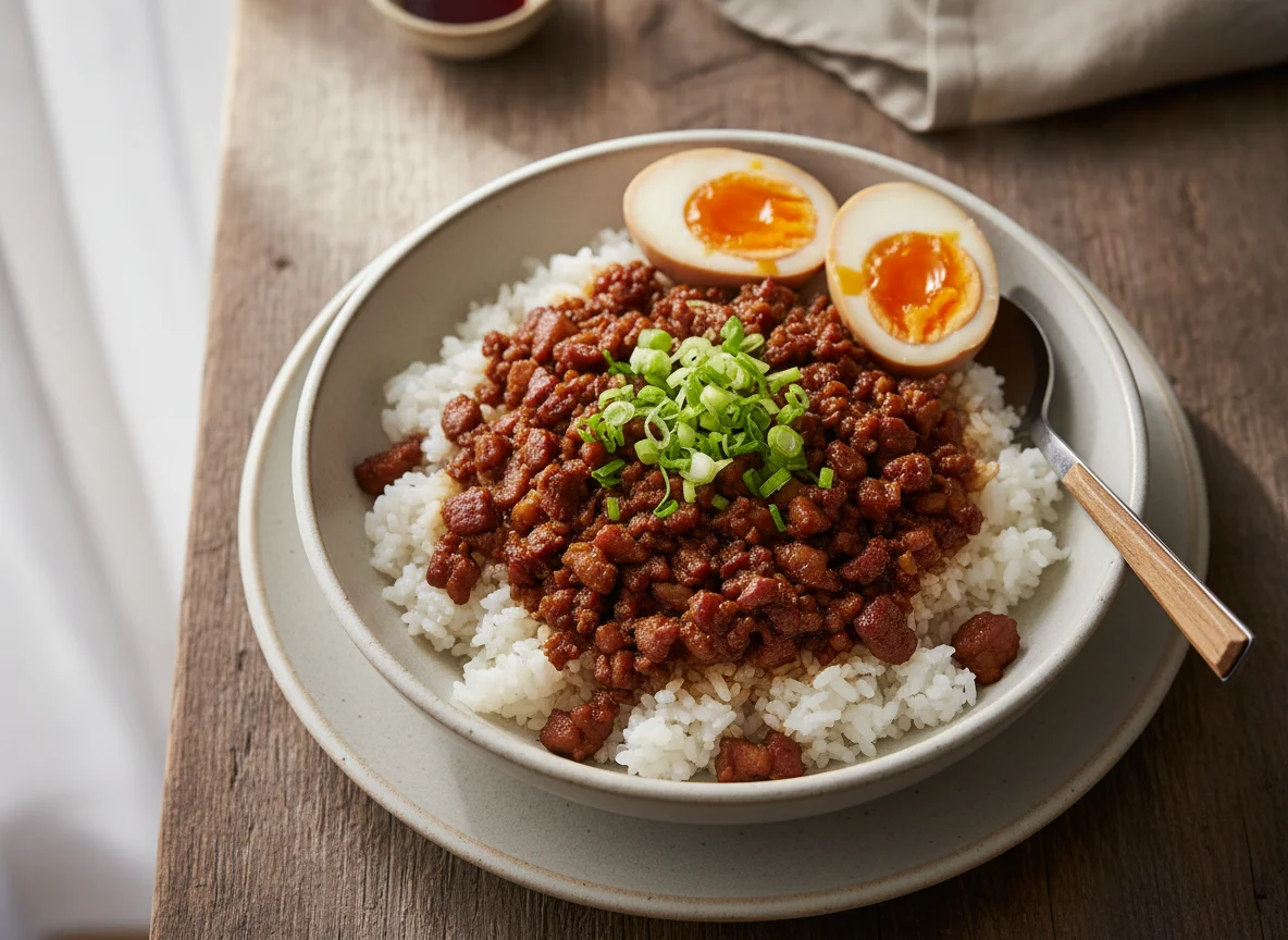 Braised Pork Rice with Eggs photo