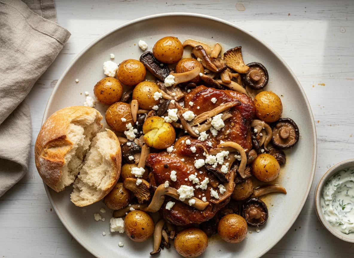 Braised Pork with Potatoes and Mushrooms photo