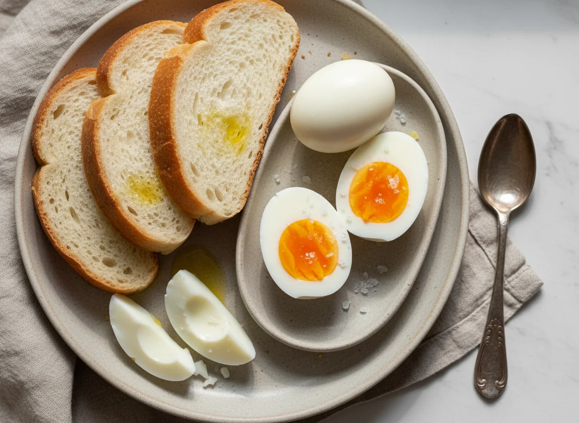 Bread and Hard-Boiled Eggs photo