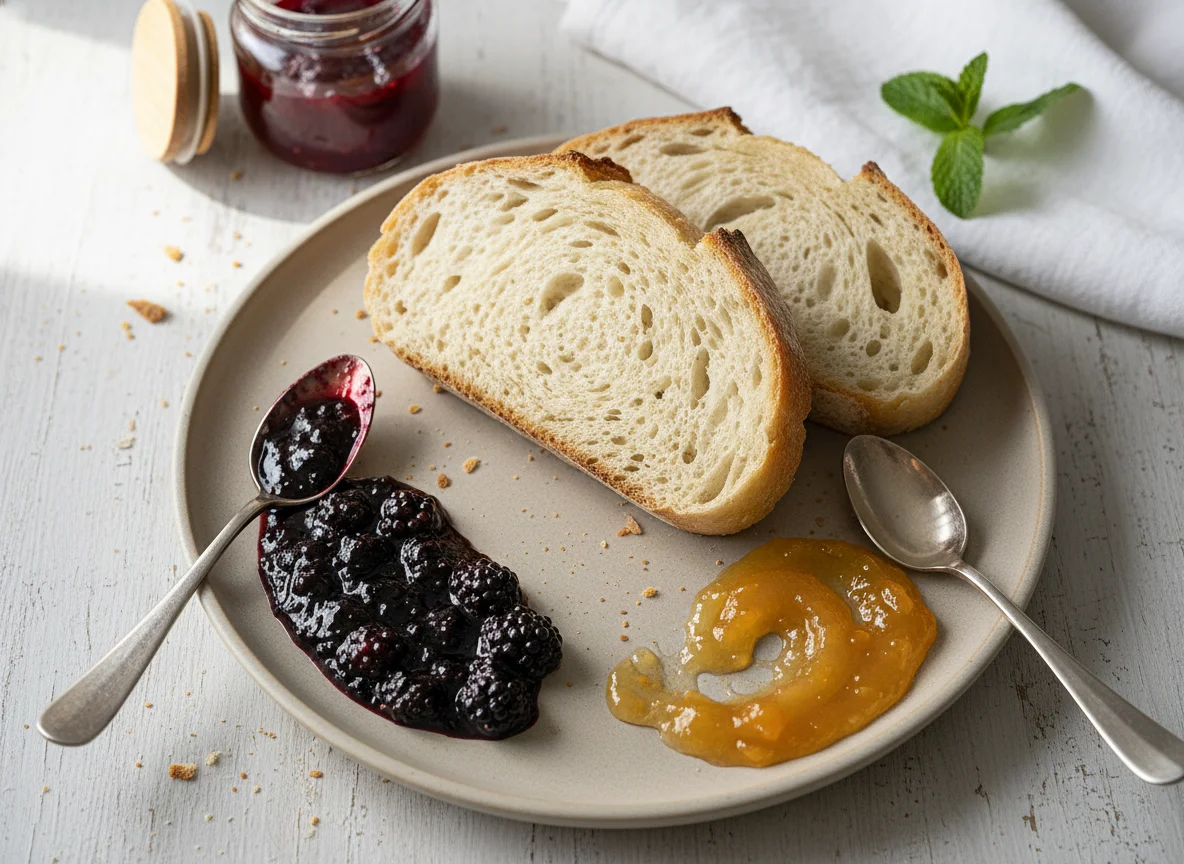 Bread with Assorted Jams photo