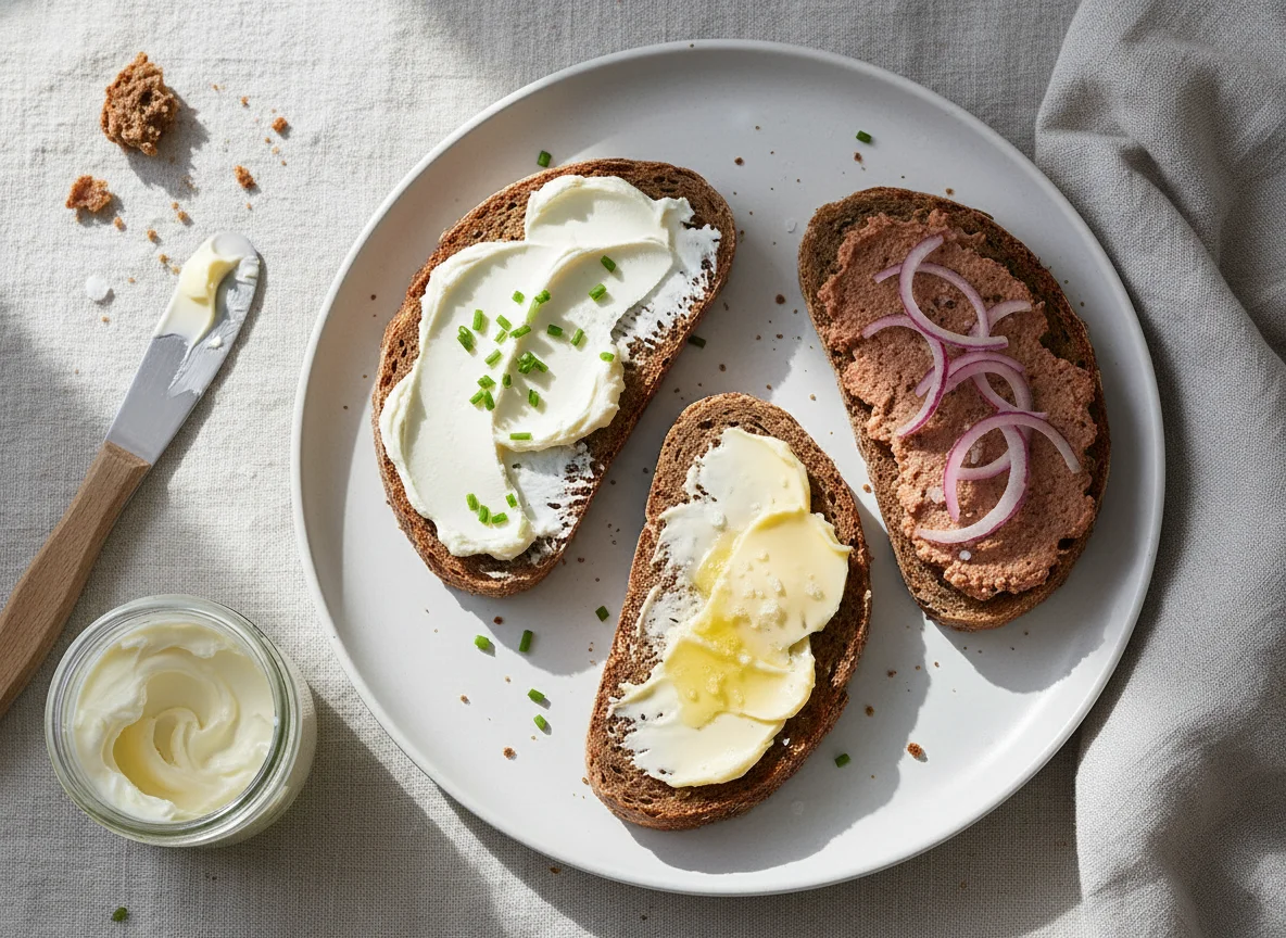 Bread with spreads photo