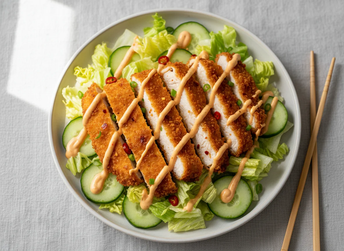 Breaded Chicken Salad with Spicy Mayo photo