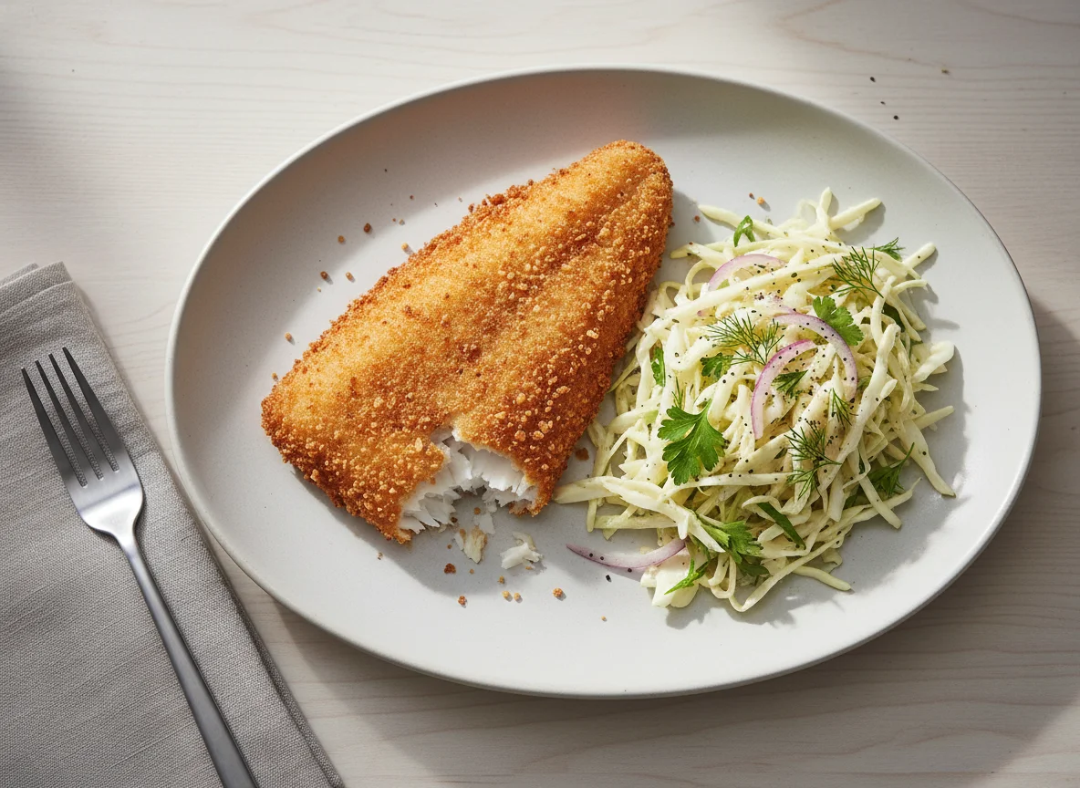 Breaded Fish and Cabbage Salad photo
