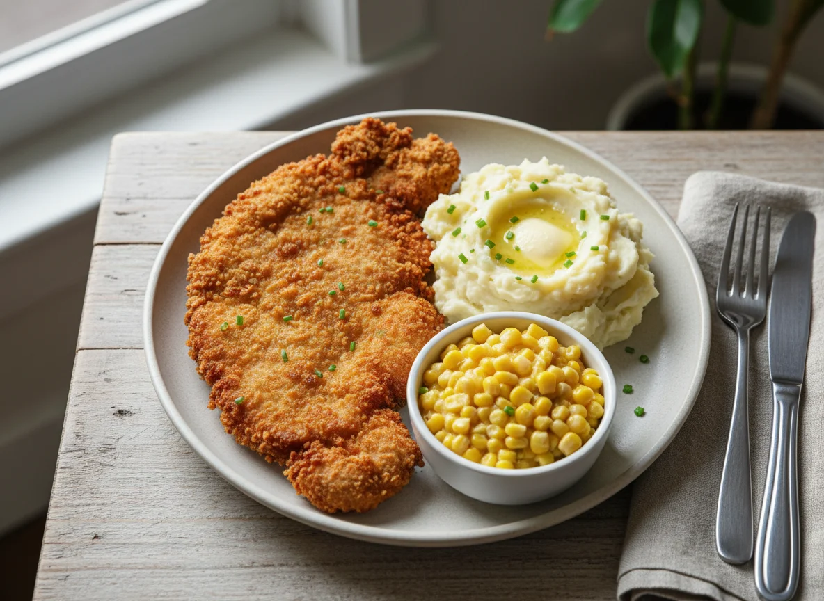 Breaded pork tenderloin meal photo
