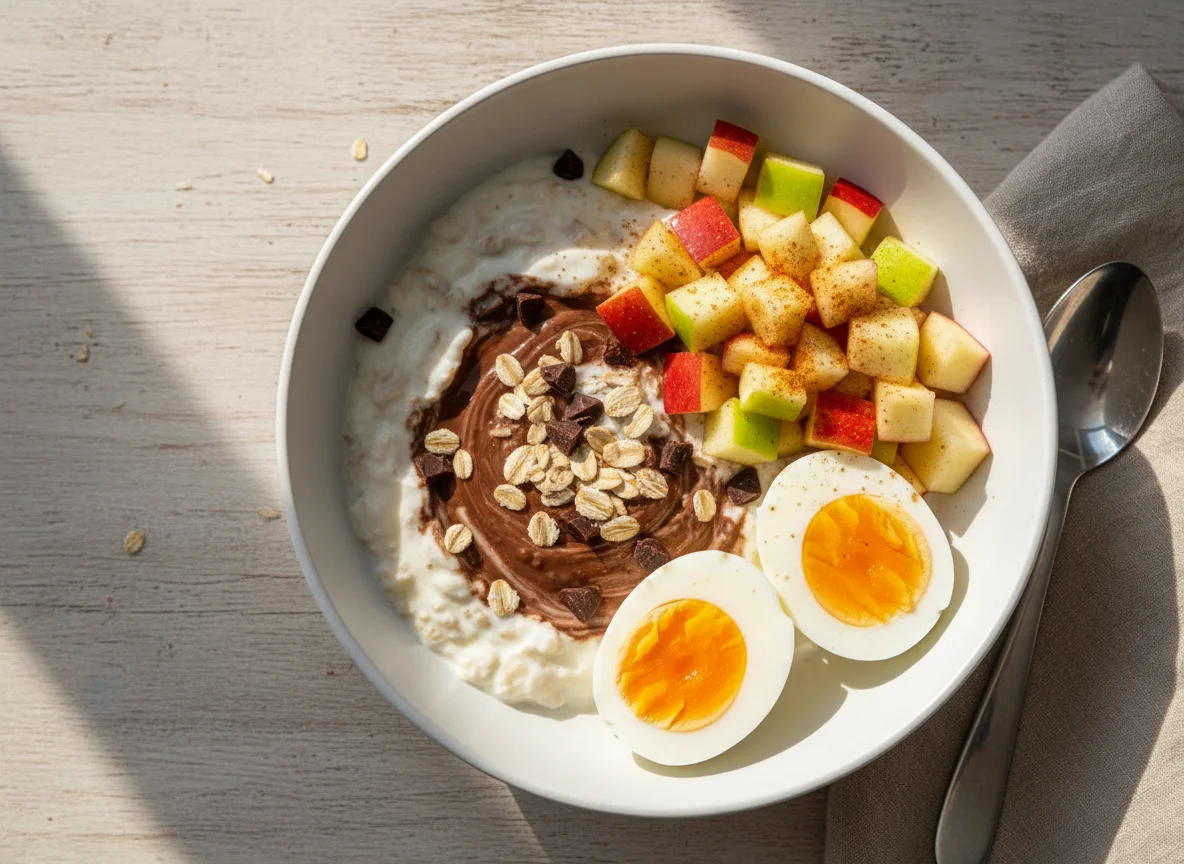 Breakfast Bowl with Hard-Boiled Eggs photo